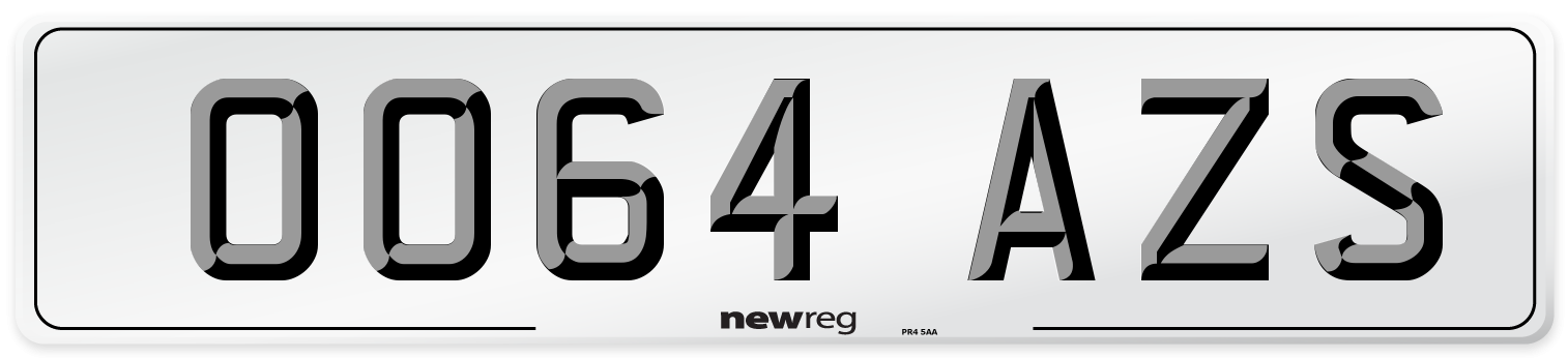 OO64 AZS Number Plate from New Reg